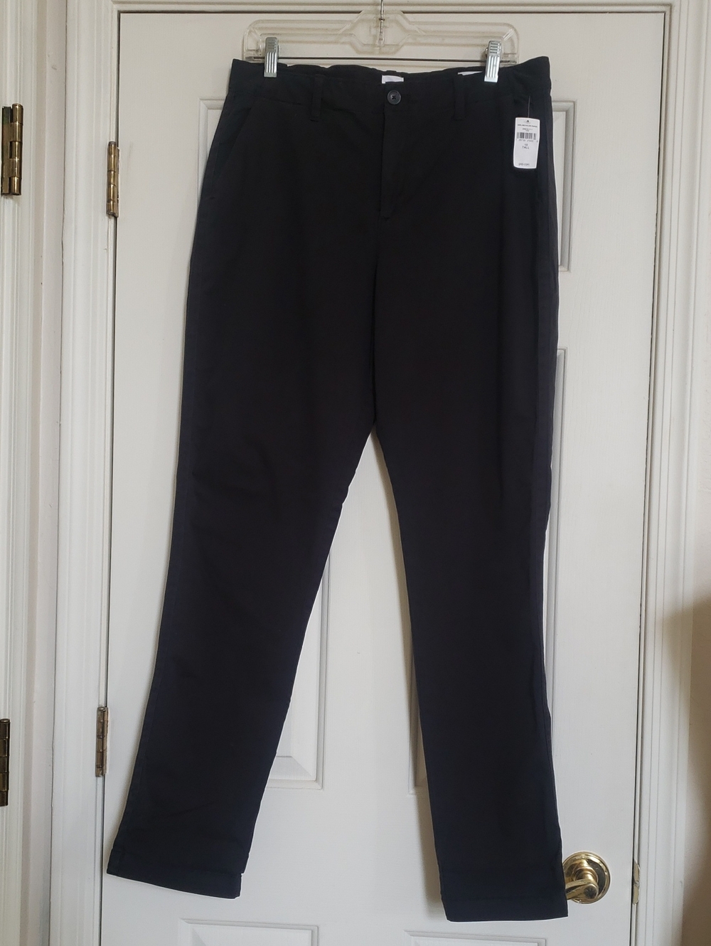 GAP Black Girlfriend Chino Pants Satin Tuxedo Stripe 10 Tall NWT - Picture 4 of 14